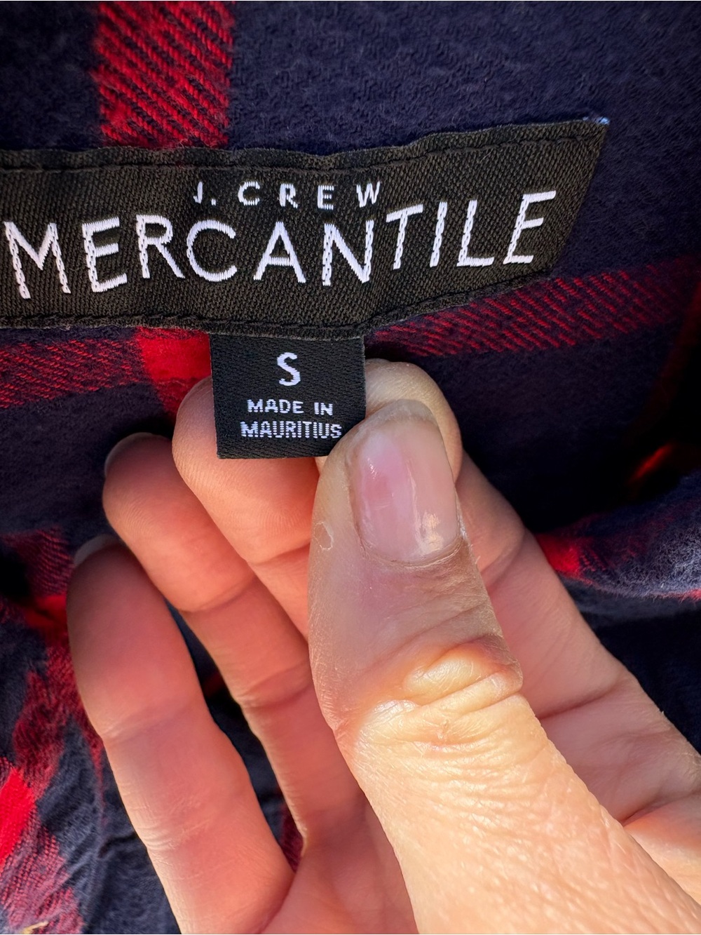 J Crew Mercantile Navy & Red Plaid Button-Up Shirt-100% cotton - Picture 4 of 6